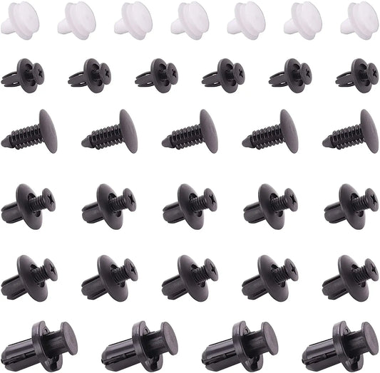 100 Piece Auto Bumper Fender Rivet Clip Fastener Set for Universal Cars