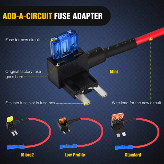 10 Pack Car Fuse Holder Add a Circuit Adapter for Auto Blade Fuses