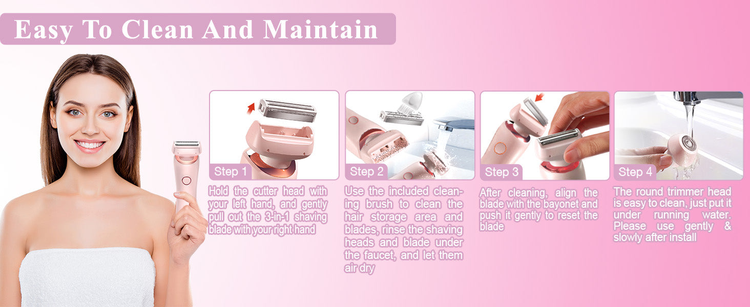 2-in-1 Painless Electric Shaver for Women - 9