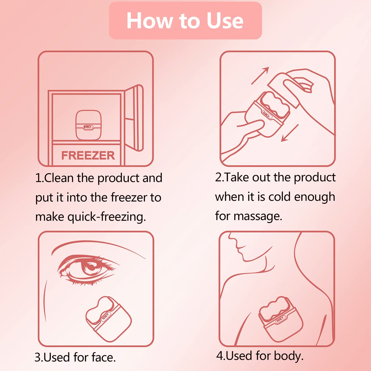Double Ended Ice Roller for Face and Body Puffiness - 14
