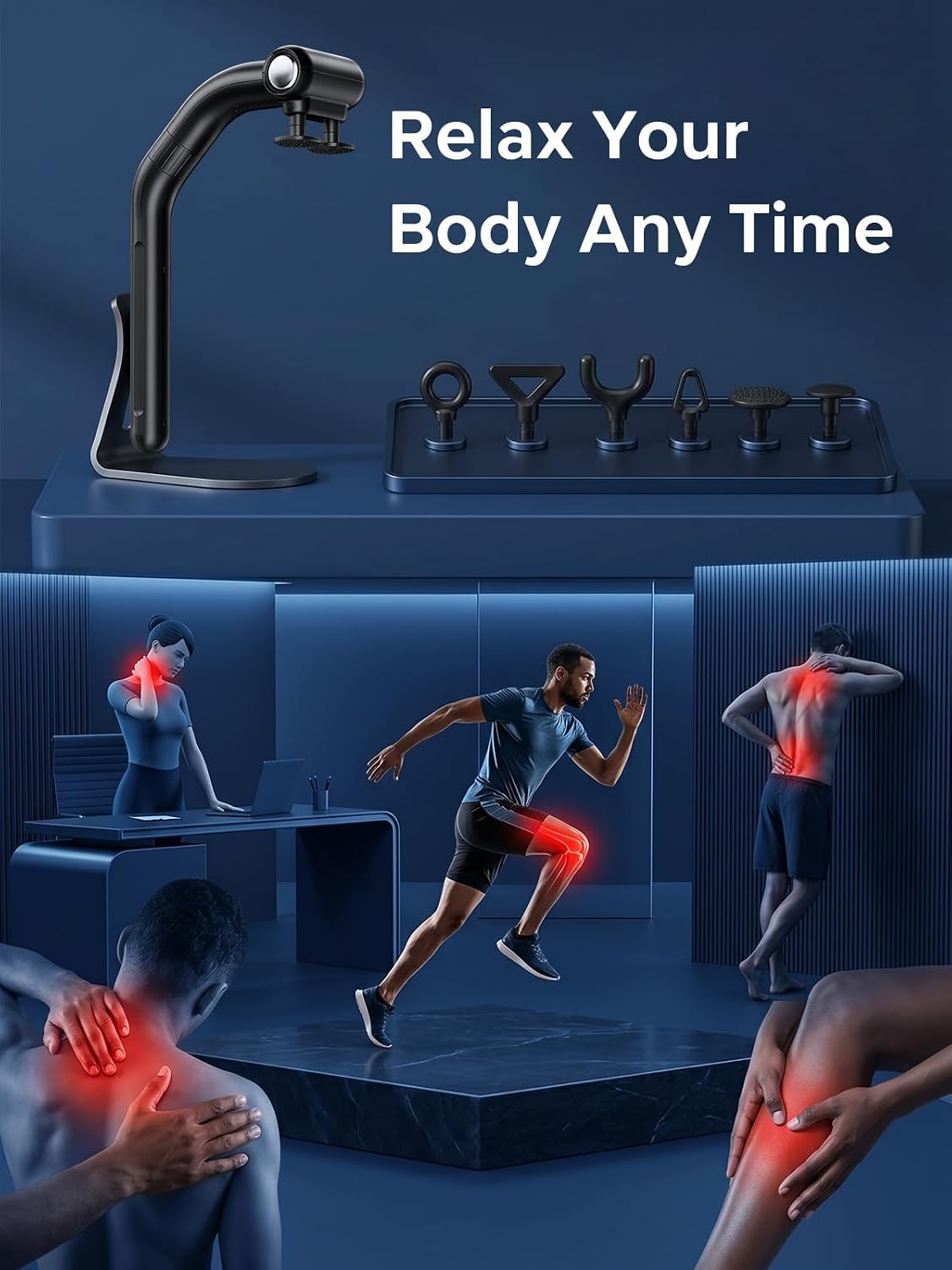 Dual-Head Percussion Massage Gun for Full Body Muscle Recovery