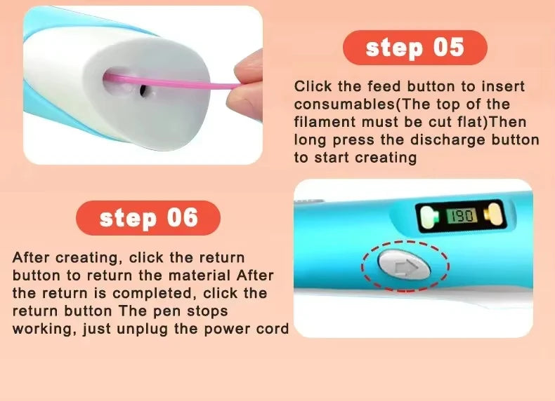 3D Printing Pen for Kids DIY Creative Drawing and Modeling