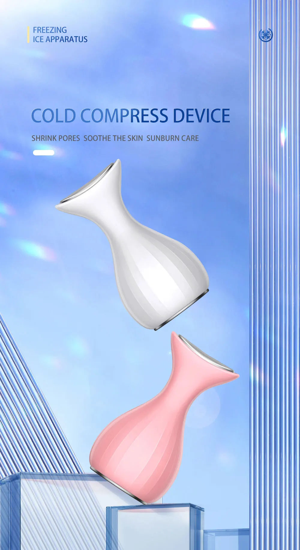 Handheld Facial Ice Roller for Skin Tightening and Depuffing