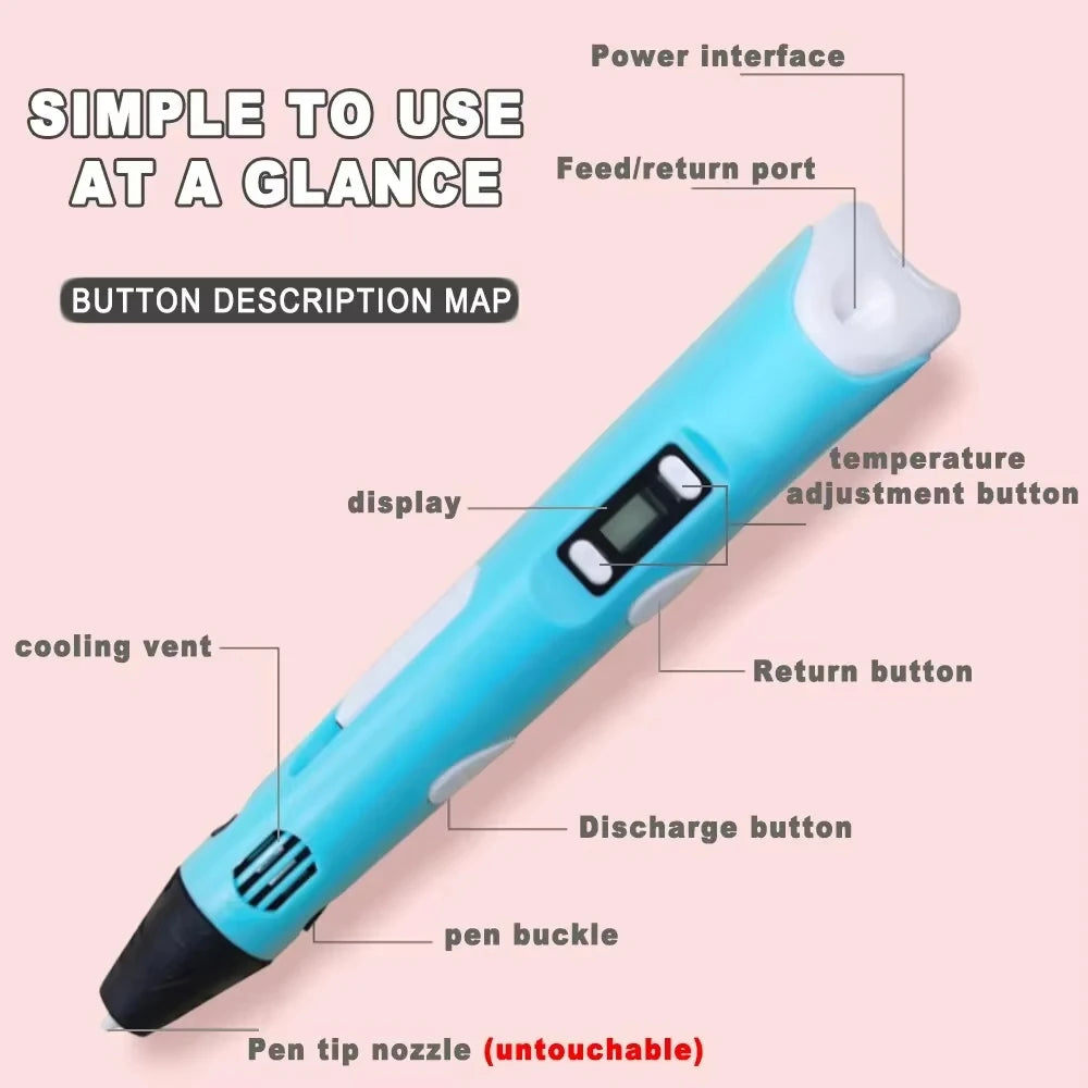 3D Printing Pen for Kids DIY Creative Drawing and Modeling - 9