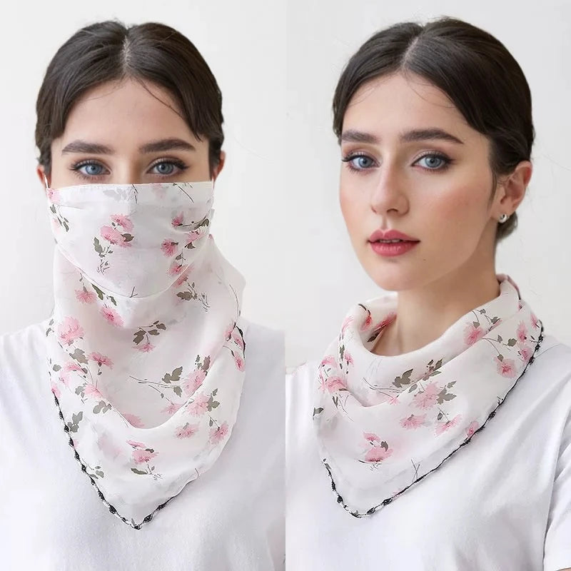 Floral UV Protection Neck Scarf and Face Mask