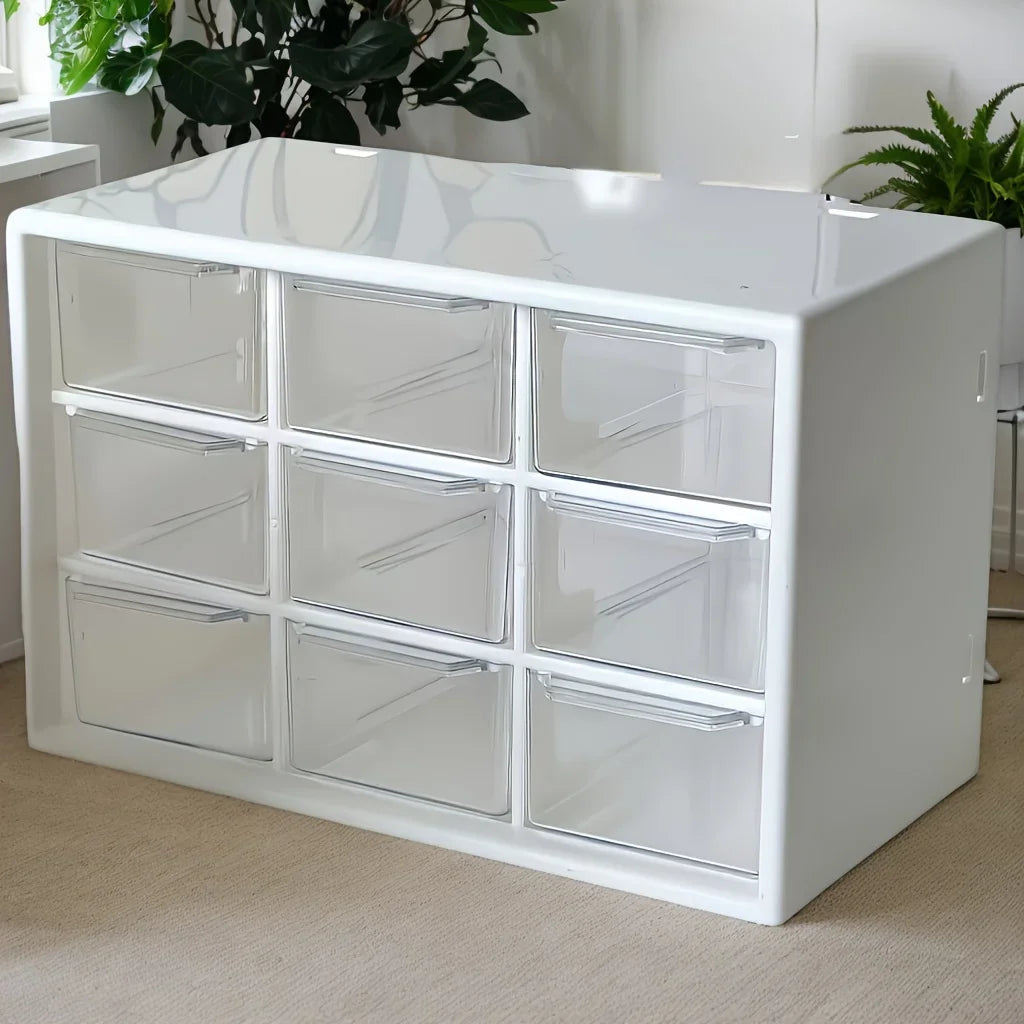 9-Drawer Stackable Desktop Organizer for Makeup and Crafts - 3