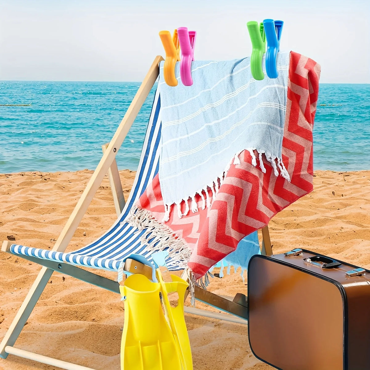 Heavy-Duty Beach Towel Clips for Pool Chairs and Cruises