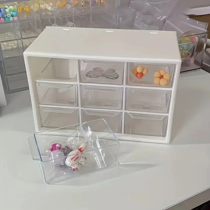 9-Drawer Stackable Desktop Organizer for Makeup and Crafts - 9