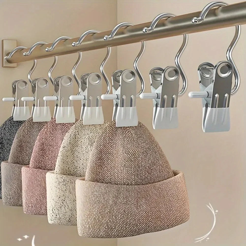 Portable Stainless Steel Laundry Hanger Clips for Closet Organization