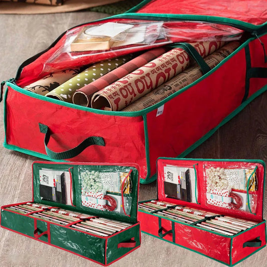 Wrapping Paper Storage Organizer for Holiday Gift Supplies