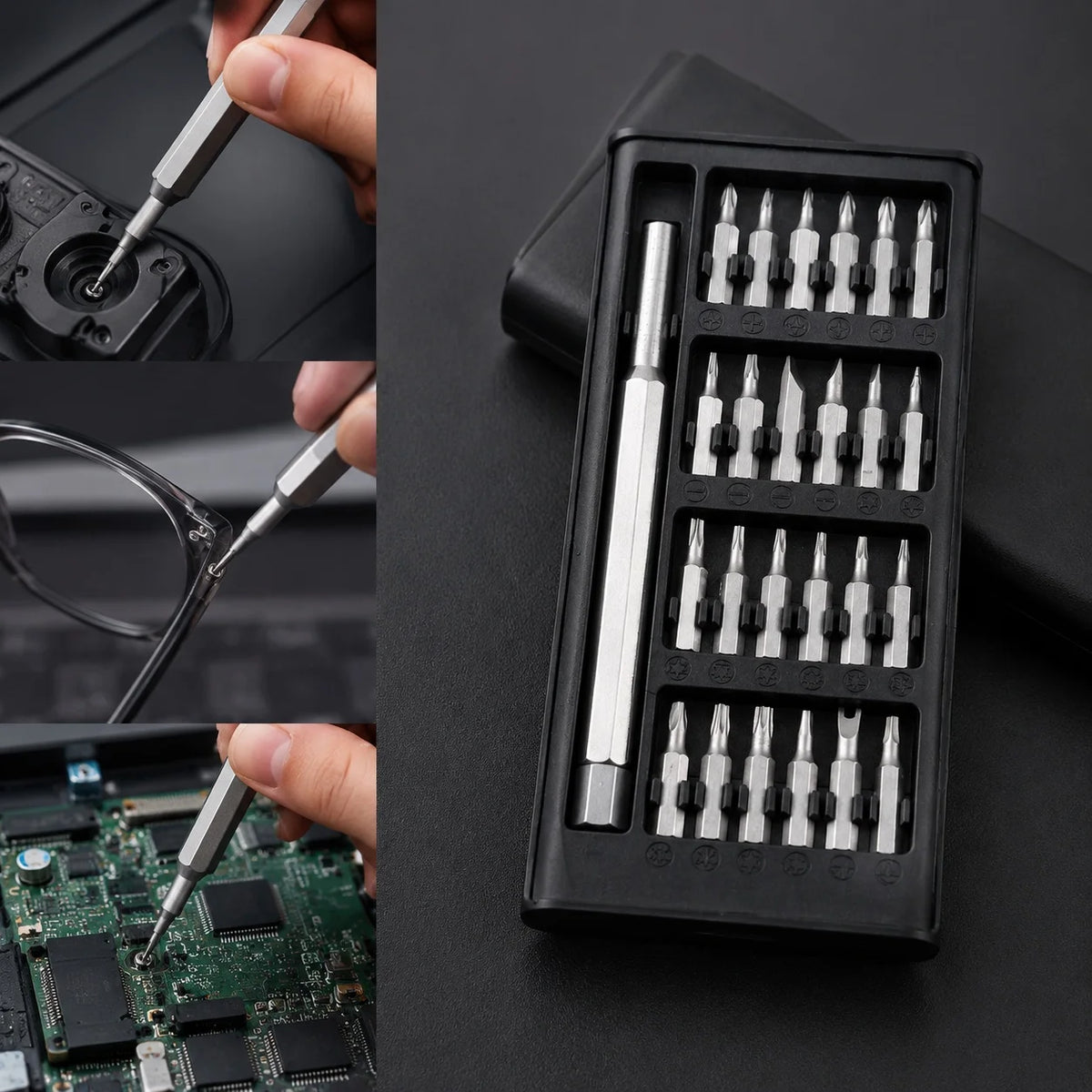 24-in-1 Precision Aluminum Screwdriver Repair Tool Kit