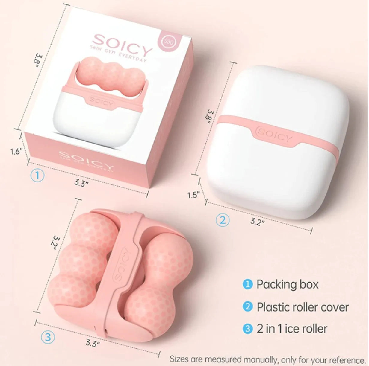 Double Ended Ice Roller for Face and Body Puffiness - 15