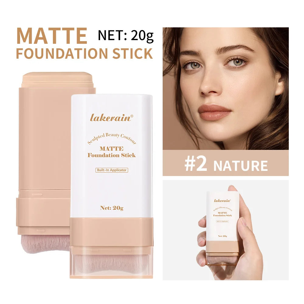 Matte Foundation Stick with Built-in Blending Brush - 40