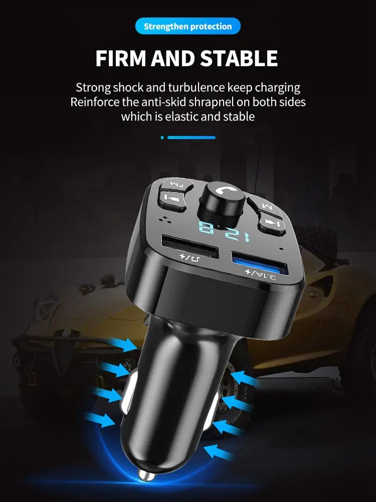 Bluetooth FM Transmitter and Dual USB Car Charger Kit