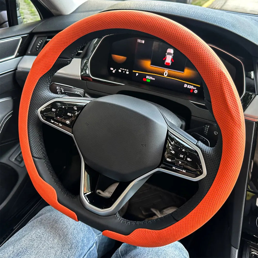 D-Shape Steering Wheel Cover for Sporty Driving