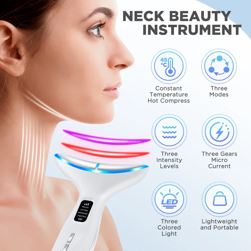 LED Face and Neck Skin Tightening Massage Device - 17