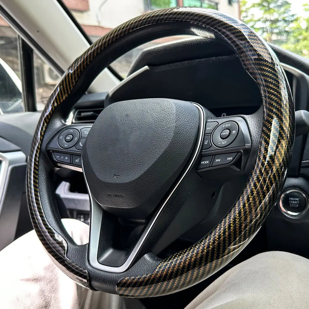 Universal Carbon Fiber Texture Steering Wheel Cover