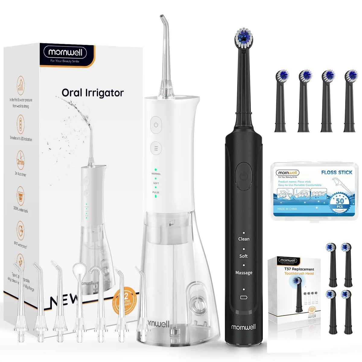 Electric Toothbrush and Water Flosser Oral Care Kit