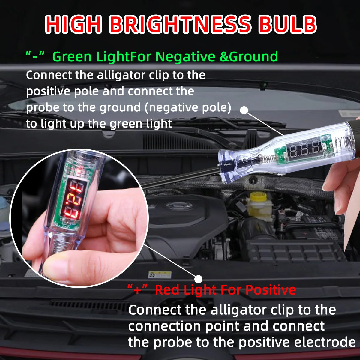 Digital Automotive Circuit Voltage Tester for Cars and Trucks - 4