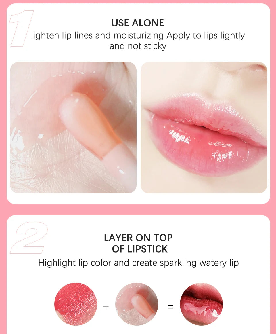 Hydrating Crystal Jelly Lip Glow Oil for Nourished Plump Lips