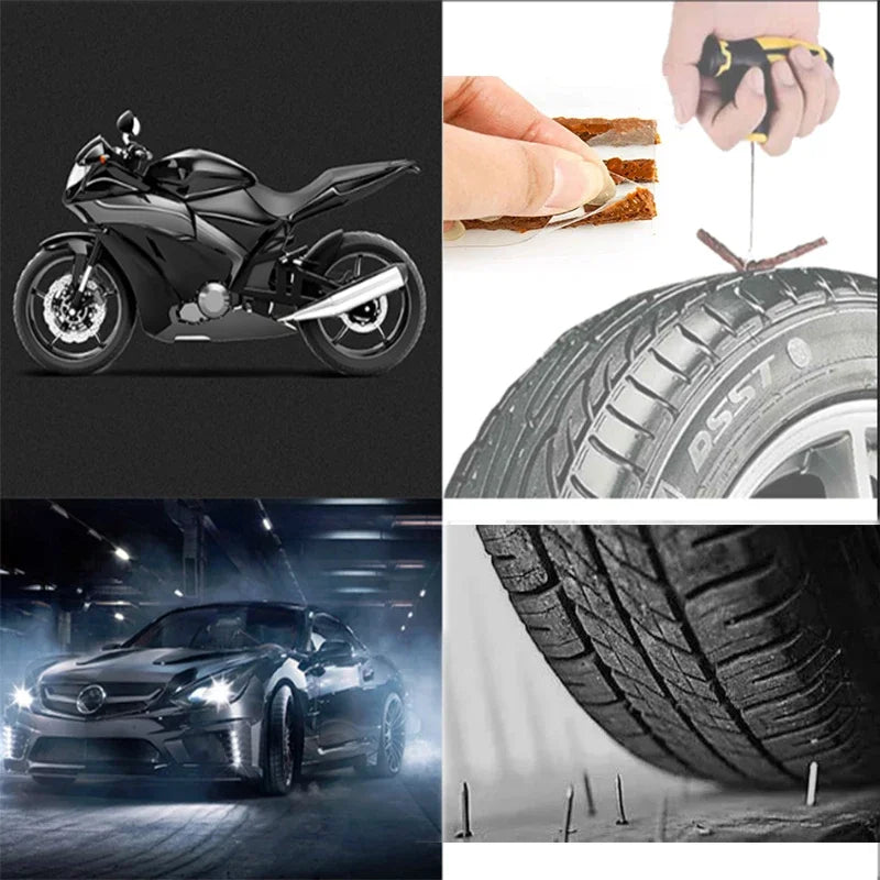 Emergency Tire Puncture Repair Kit for Cars and Motorcycles