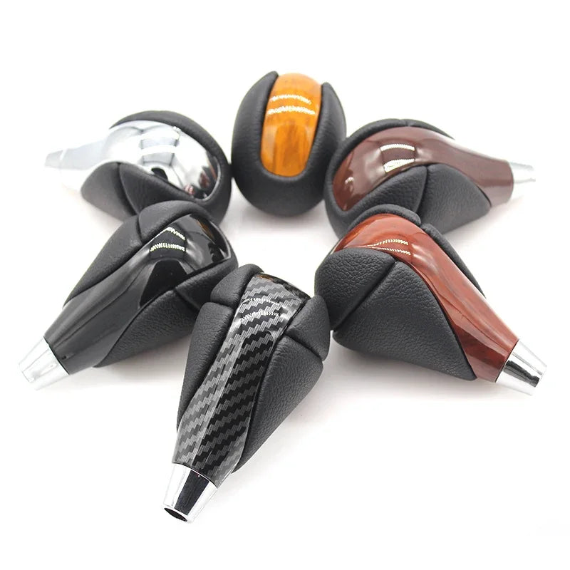 Leather and Wood Grain Gear Shift Knob for Lexus and Toyota