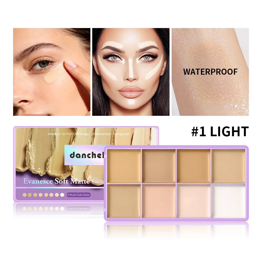 8-Shade Cream Concealer and Contouring Palette Set - 2