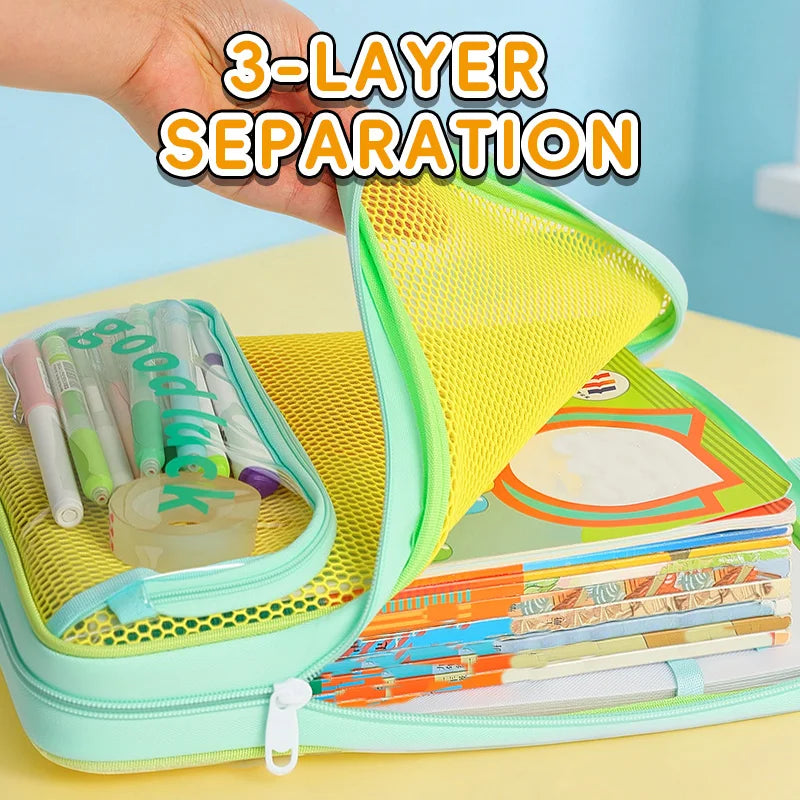 3-Layer Large Capacity Transparent Mesh Student Tote Bag - 4