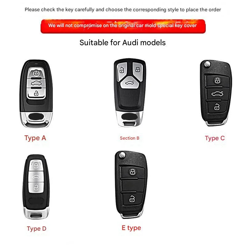 Protective Galvanized Alloy Car Key Case for Audi