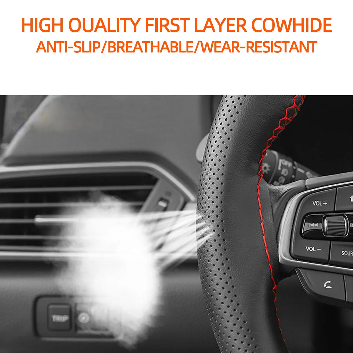 DIY Stitch-On Leather Steering Wheel Cover - 4