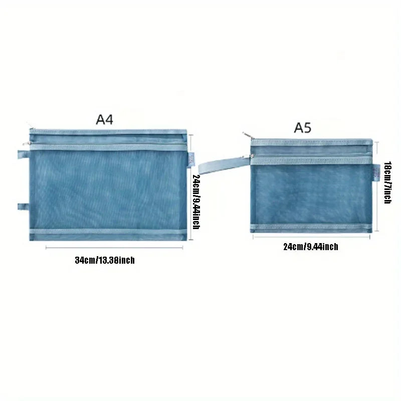 Transparent Double-Layer Mesh Document Storage Bag