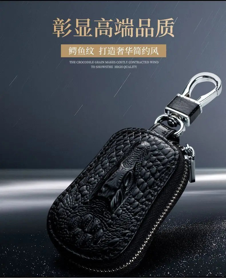 Leather Car Key Case with Waist Clip - 19