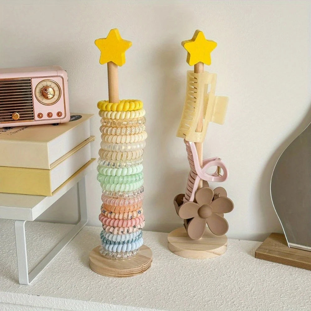 Wooden Desktop Hair Scrunchie and Jewelry Display Organizer - 3