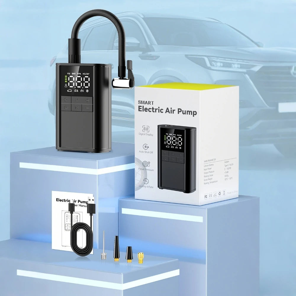 Portable Cordless Tire Inflator with Digital Gauge