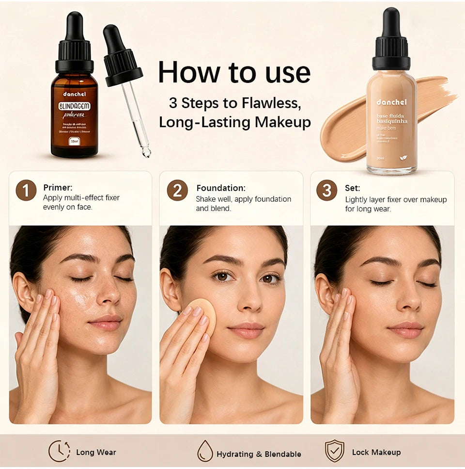 Liquid Foundation and Primer Makeup Set - 11