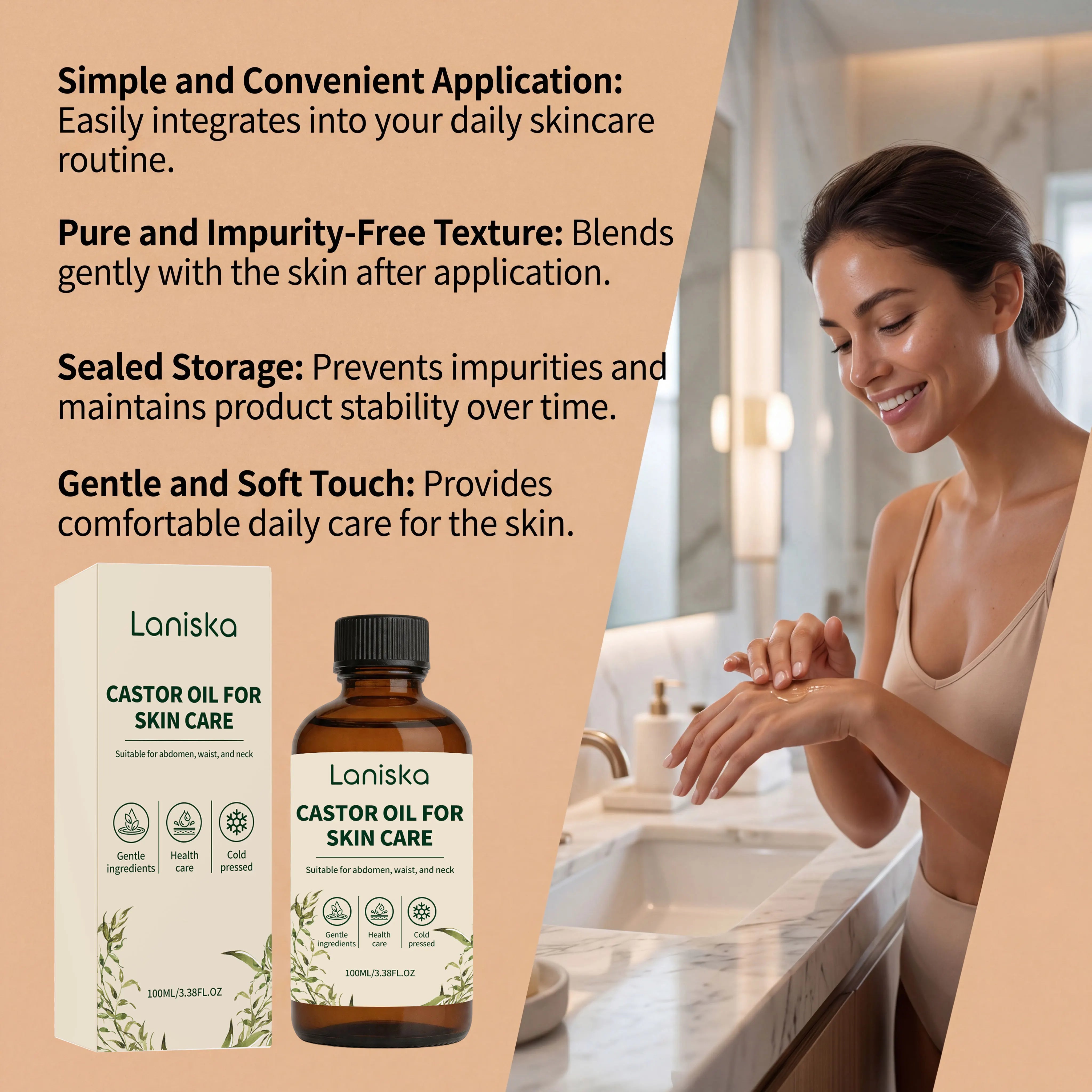 Cold Pressed Castor Oil for Body Hydration and Skin Elasticity - 11