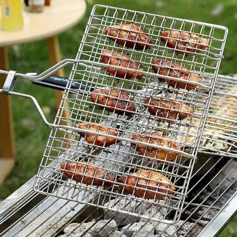 Non-Stick Barbecue Mesh Grilling Clip with Detachable Handle