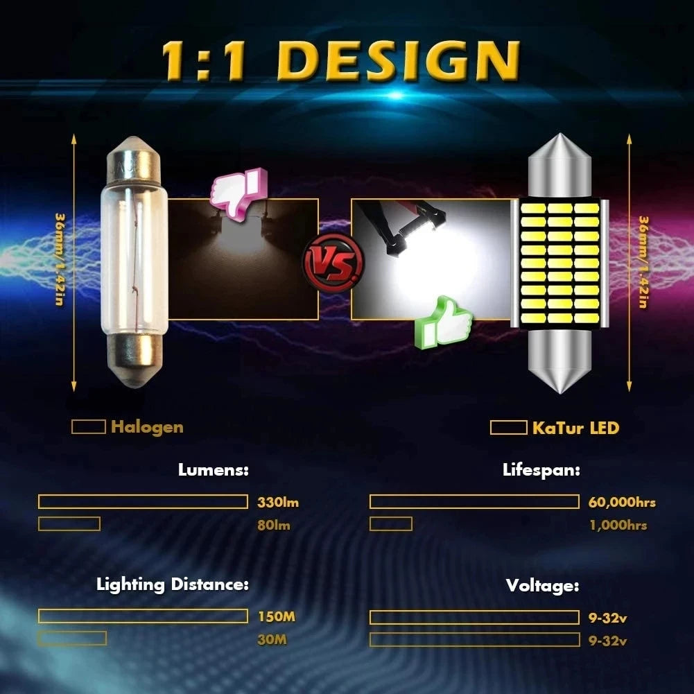 Universal Festoon LED Interior and License Plate Light Bulb - 2