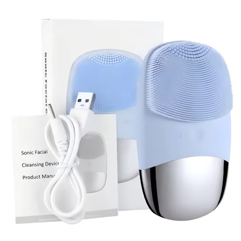 Electric Waterproof Silicone Facial Cleansing & Massage Brush - 7