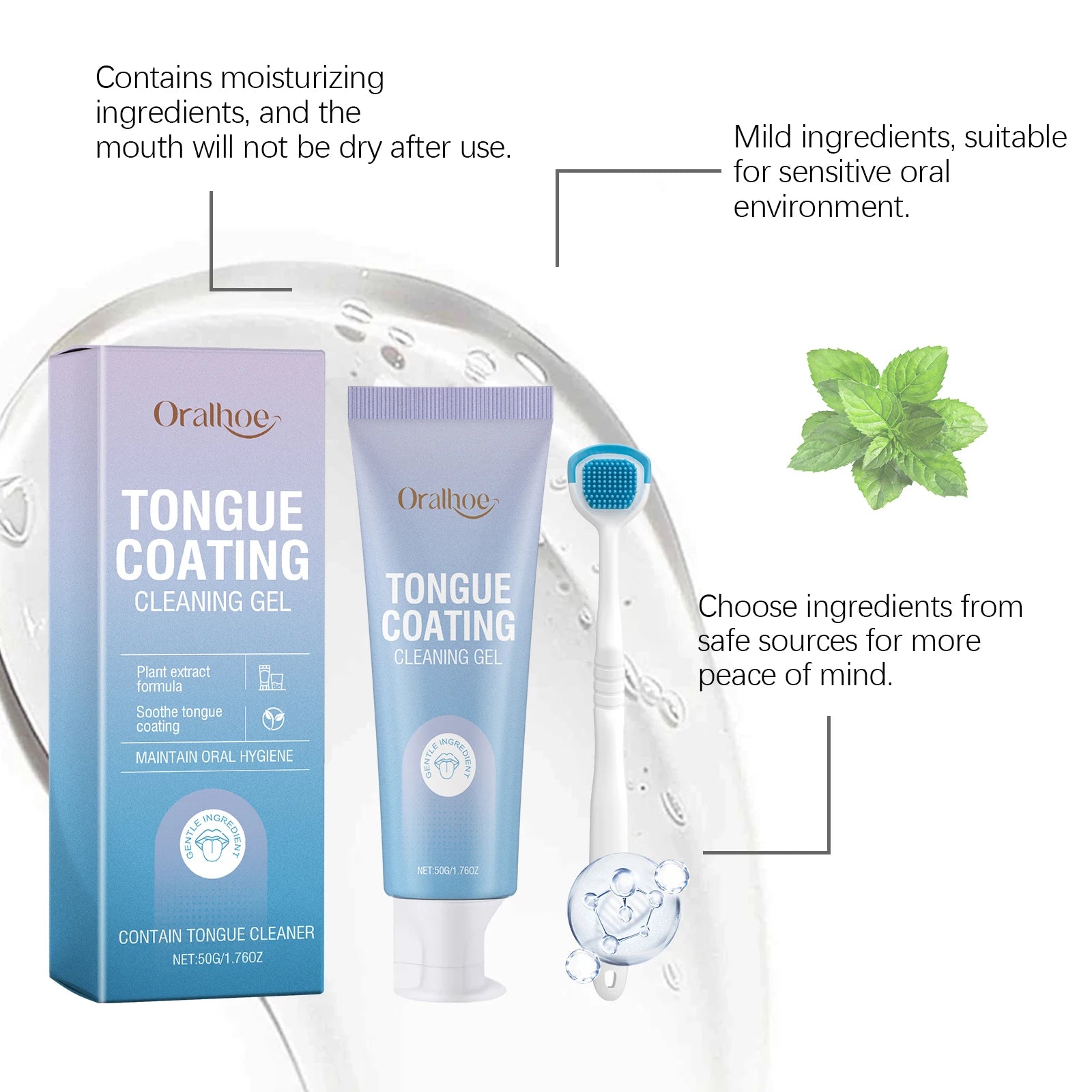 Tongue Cleaning Gel and Scraper Set for Fresh Breath - 13