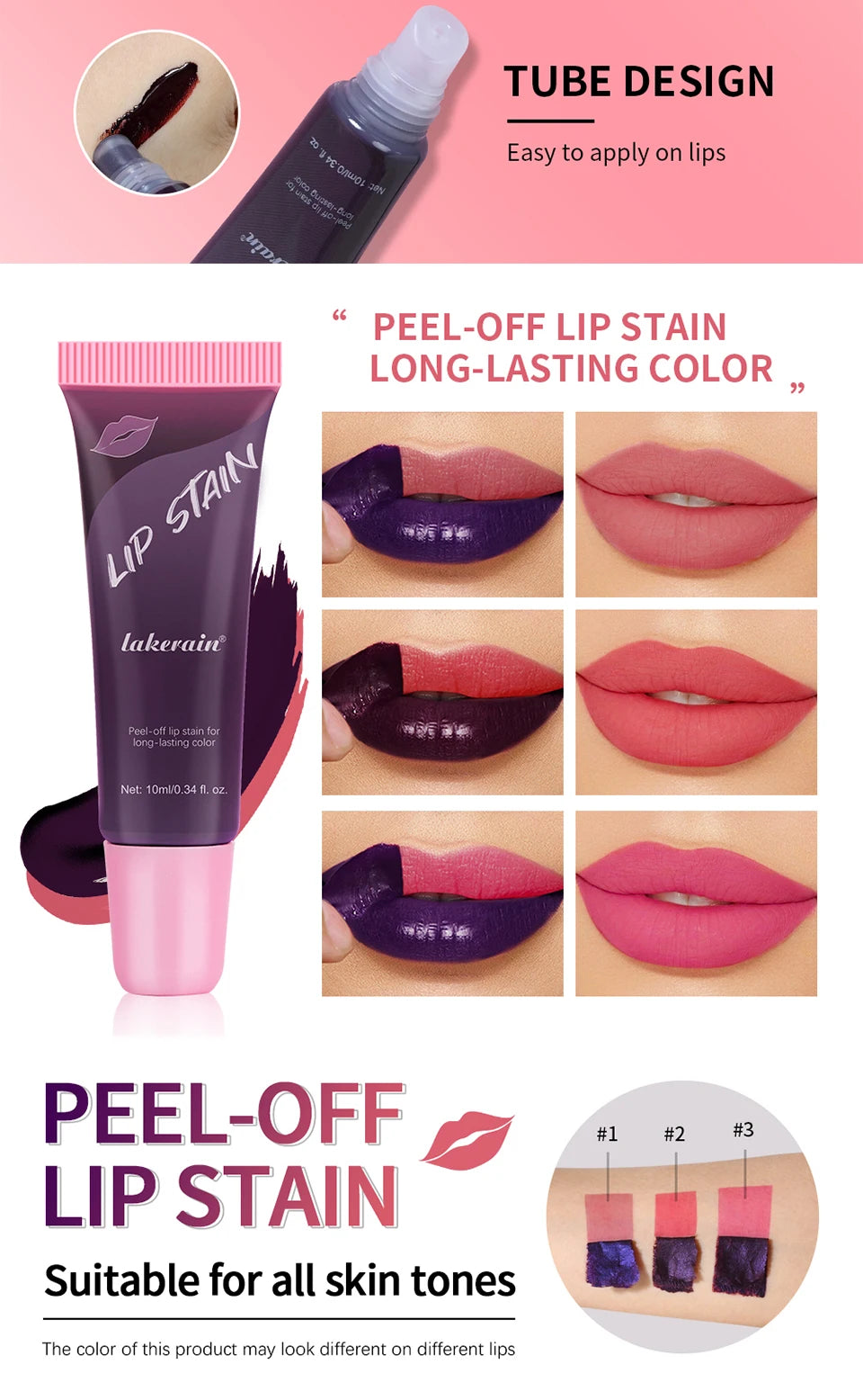Waterproof Peel-Off Matte Liquid Lip Stain