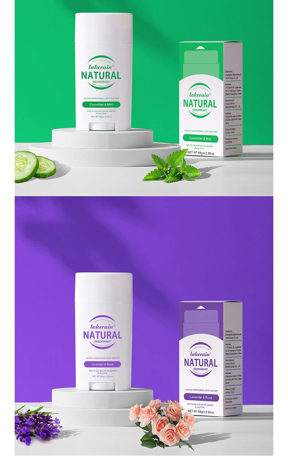 Long-Lasting Natural Solid Deodorant Stick for Freshness