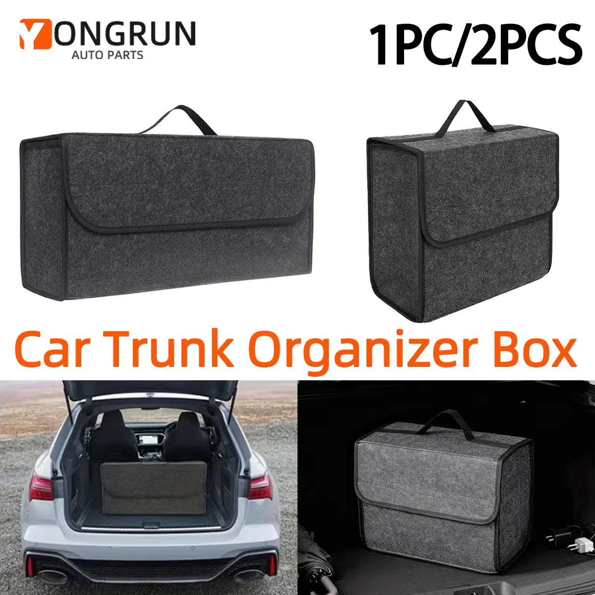 Collapsible Felt Car Trunk Organizer Storage Bag