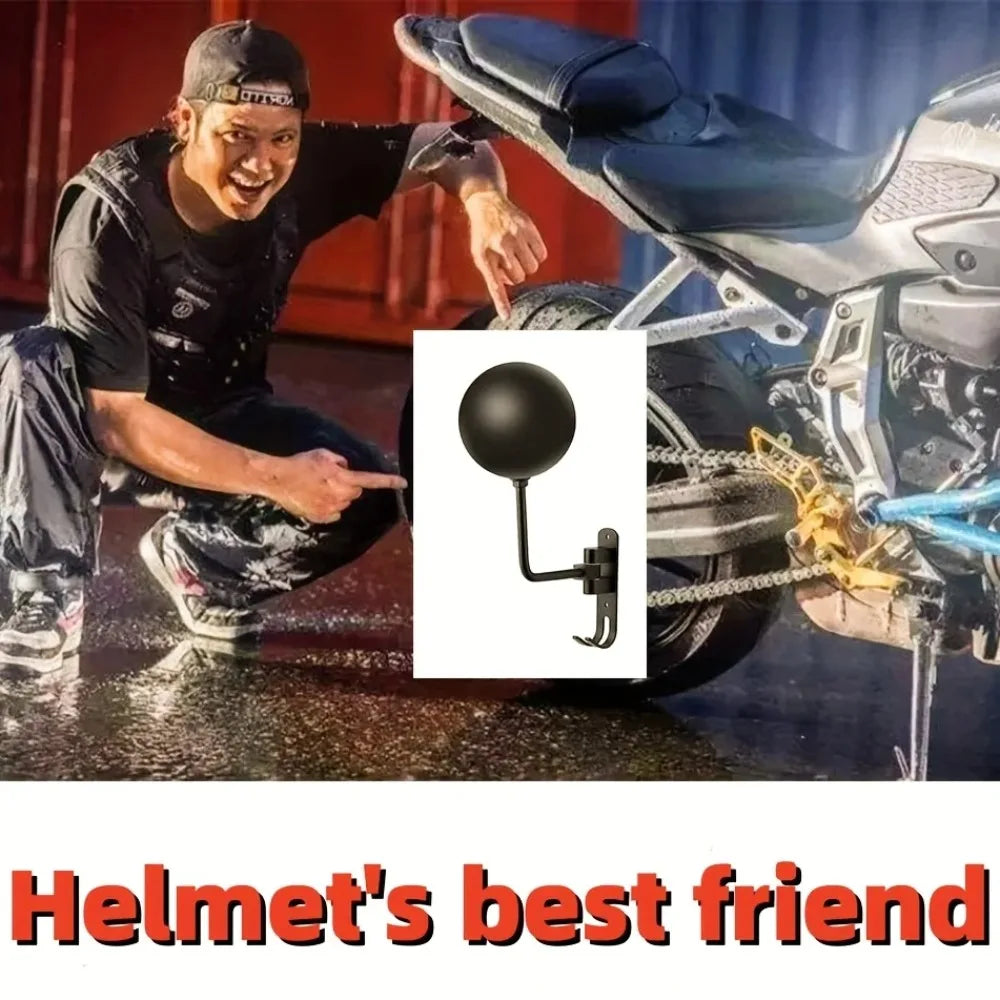Rotatable Wall-Mounted Helmet Holder with Accessory Hook - 6