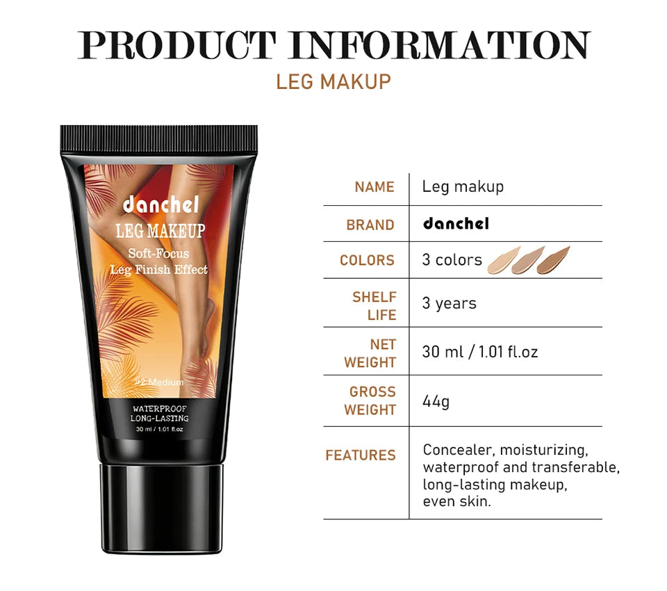 Waterproof Body Foundation and Leg Makeup with Applicator Glove