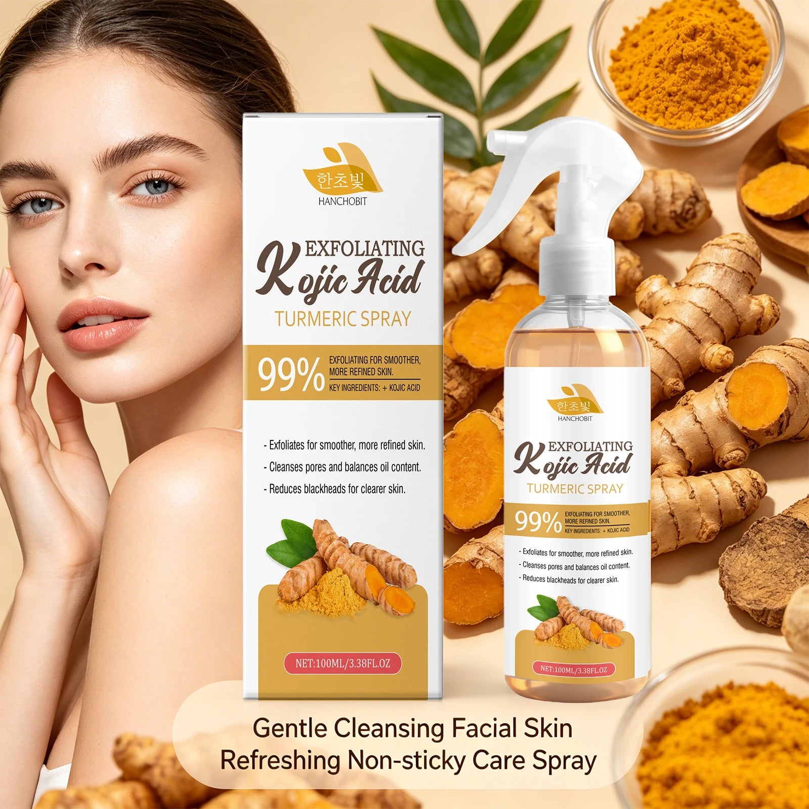 Kojic Acid Turmeric Exfoliating Facial Spray - 5