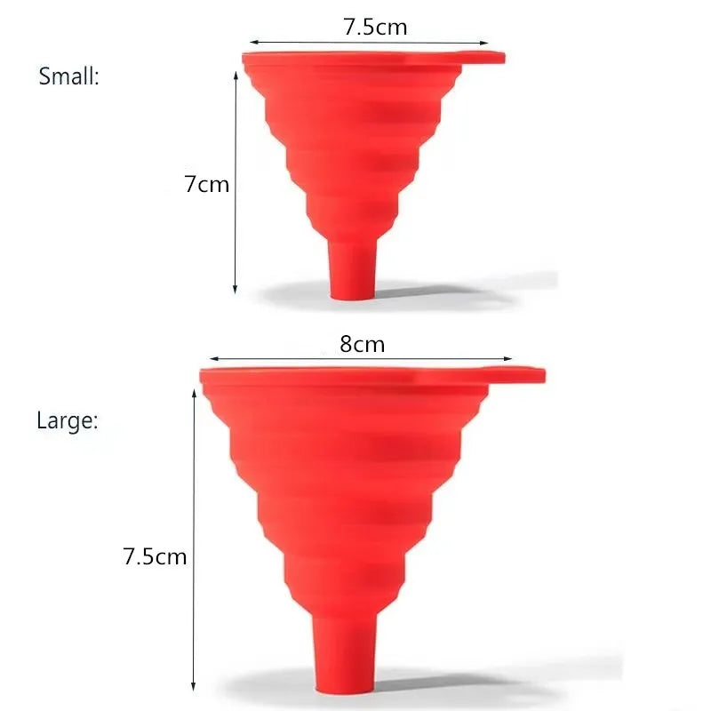 Collapsible Silicone Automotive Fluid Funnel