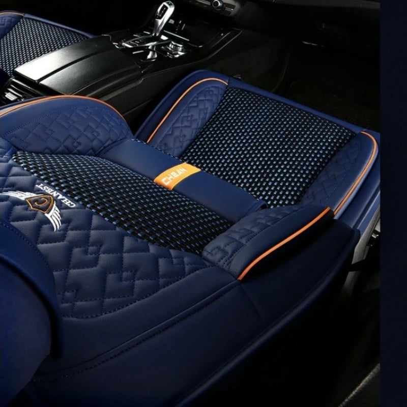 Universal Breathable Flax Car Seat Cover for All Seasons - 1