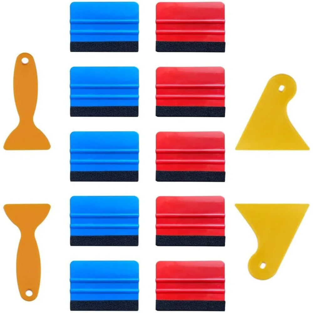 Felt Edge Squeegee Kit for Vinyl Wrapping and Window Tint