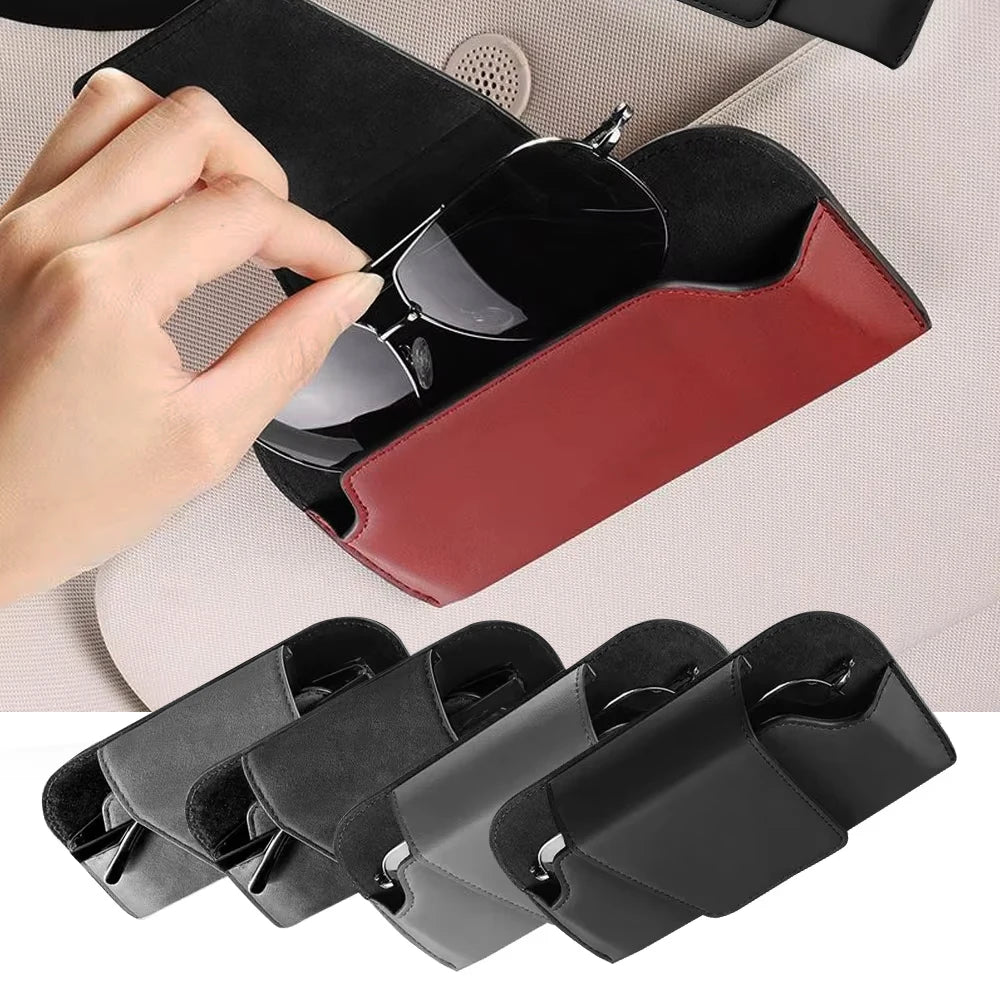 Leather Car Sun Visor Sunglasses Holder Case - 6